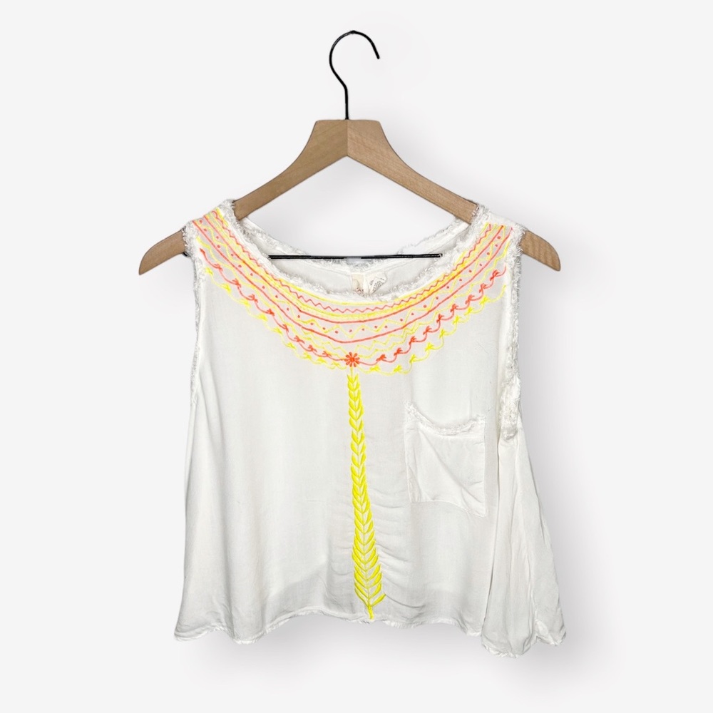 Raga Embroidered Sleeveless Crop Top